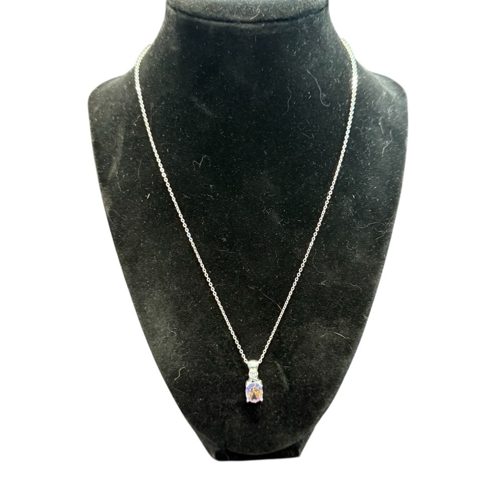 Avon Sterling Silver Sunset CZ Necklace NIB vintage 2004